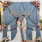 20x12ft Dusty Blue Backdrop Curtain for Wedding Parties, 4 Panels (5x12 ft Each) Wrinkle-Free Dackdrop Curtains, alternate