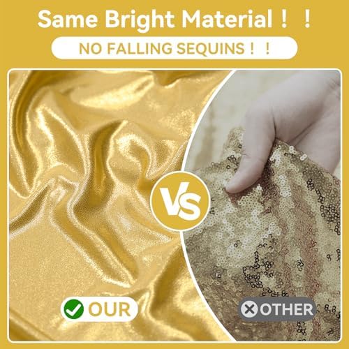 20x12ft Glitter Gold Backdrop Curtains, Sequin Curtains Wrinkle Free Polyester Drapes, Shimmer Back Drop, alternate view 3