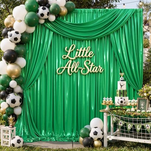 20x12FT Green Sequin Curtains Backdrop, Wrinkle Free Back Drop for Wedding in 20x12FT, alternate view 7