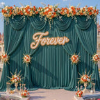 20x12ft Hunter Green Backdrop Curtains for Parties Wrinkle Free Fabric Backdrop Curtain Birthday Photo Drapes, alternate view