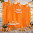 20x12ft Orange Purple Backdrop Curtain Panels for Parties - Wrinkle Free Polyester Photo Curtain Backdrop, alternate view 4