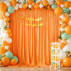 20x12ft Orange Purple Backdrop Curtain Panels for Parties - Wrinkle Free Polyester Photo Curtain Backdrop, alternate view 7