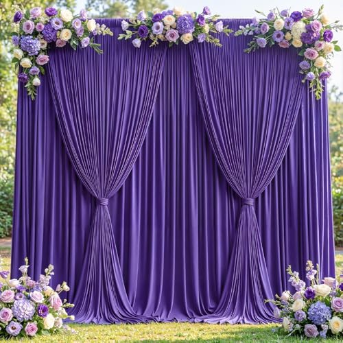 20x12ft Purple Backdrop Curtain Panels for Parties - Wrinkle Free Polyester Photo Curtain Backdrop Wedding Back, alternate