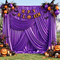 20x12FT Purple Sequin Curtains Backdrop, Wrinkle Free Fabric for Halloween in 20x12FT