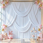 20x12ft White Backdrop Curtains for Parties Wrinkle Free Fabric Backdrop Curtain Wedding Photo Drapes Backdrop, alternate