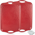 20x13 inch Extra Large Serving Tray with Handles, Set of 2, Red in 20"L x 13"W x 1.2"H in Red