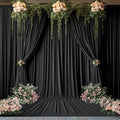 20x15 FT Black Backdrop Curtain for Parties Wrinkle Free Photo Backdrop Curtains Polyester Wedding Back Drop
