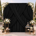 20x15 ft Black Backdrop Curtain for Weddings & Parties - 4-Panel Wrinkle-Free Polyester Drape, 15 FT Long for