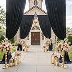 20x15 ft Black Backdrop Curtain for Weddings & Parties - 4-Panel Wrinkle-Free Polyester Drape, 15 FT Long for, alternate view