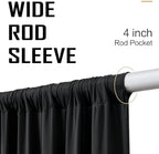 20x15 ft Black Backdrop Curtain for Weddings & Parties - 4-Panel Wrinkle-Free Polyester Drape, 15 FT Long for, alternate view