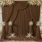 20x15 FT Brown Backdrop Curtain for Parties Wrinkle Free Photo Backdrop Curtains Polyester Wedding Back Drop