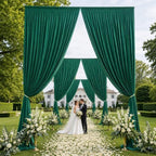 20x15 ft Drapes for Backdrop, Green Curtains for Weddings, Parties in 5ft(W)x15ft(H)_4 Panels in Green, alternate view 2