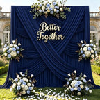 20x15 ft Drapes for Backdrop, Navy Blue Curtains for Weddings, Parties in 5ft(W)x15ft(H)_4 Panels in Navy Blue