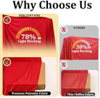 20x15 ft Drapes for Backdrop, Red Curtains for Weddings, Parties in 5ft(W)x15ft(H)_4 Panels in Red, alternate view 4