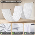 20x15 ft Drapes for Backdrop, White Curtains for Weddings, Parties in 5ft(W)x15ft(H)_4 Panels in White, alternate view 3