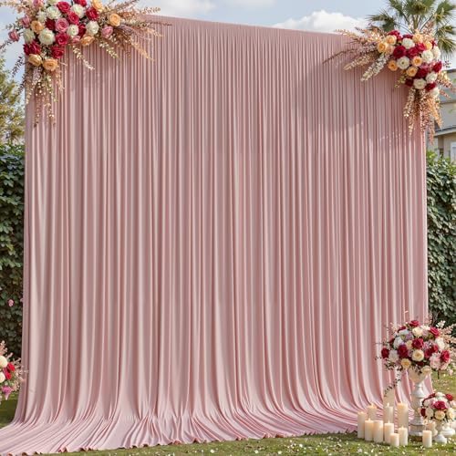 20x15 FT Dusty Rose Backdrop Curtain for Parties Wrinkle Free Photo Backdrop Curtains Polyester Wedding Back, alternate view