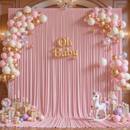 20x15 FT Dusty Rose Backdrop Curtain for Parties Wrinkle Free Photo Backdrop Curtains Polyester Wedding Back, alternate view