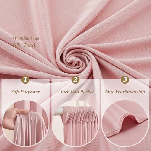 20x15 FT Dusty Rose Backdrop Curtain for Parties Wrinkle Free Photo Backdrop Curtains Polyester Wedding Back, alternate view
