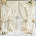 20x15 FT Ivory Backdrop Curtain for Parties Wrinkle Free Photo Backdrop Drapes 15ft Long Polyester Draping Back