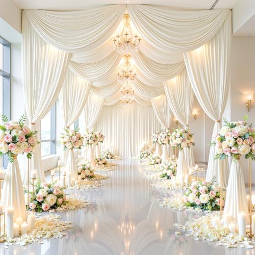 20x15 FT Ivory Backdrop Curtain for Parties Wrinkle Free Photo Backdrop Drapes 15ft Long Polyester Draping Back, alternate