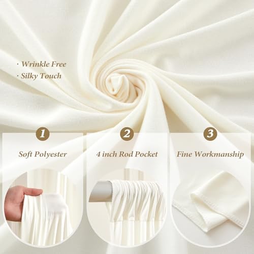 20x15 FT Ivory Backdrop Curtain for Parties Wrinkle Free Photo Backdrop Drapes 15ft Long Polyester Draping Back, alternate