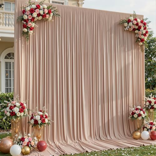 20x15 FT Nude Backdrop Curtain for Parties Wrinkle Free Photo Backdrop Curtains Polyester Wedding Back Drop, alternate view 2
