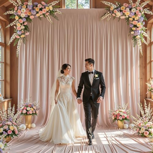 20x15 FT Nude Backdrop Curtain for Parties Wrinkle Free Photo Backdrop Curtains Polyester Wedding Back Drop, alternate view 6
