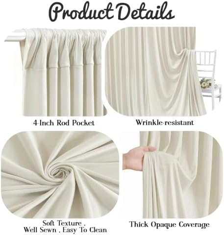 20x15ft Beige Backdrop Curtains for Parties Wrinkle Free Fabric Backdrop Curtain Wedding Photo Drapes Backdrop, alternate
