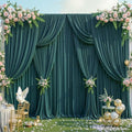 20x15ft Hunter Green Backdrop Curtains for Parties Wrinkle Free Fabric Backdrop Curtain Birthday Photo Drapes
