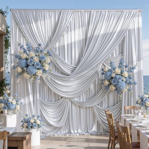 20x15FT Silver Sequin Backdrop Curtain Double Sided in 20x15FT