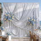 20x15FT Silver Sequin Backdrop Curtain Double Sided in 20x15FT