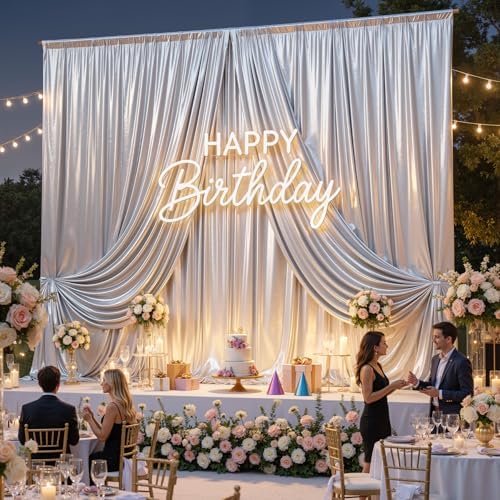 20x15FT Silver Sequin Backdrop Curtain Double Sided in 20x15FT, alternate view 4