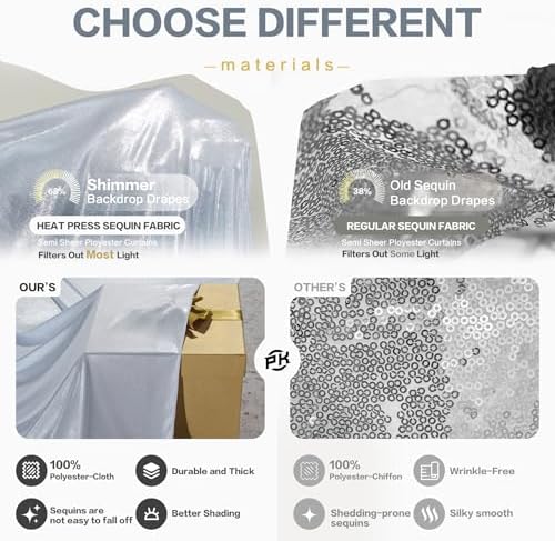 20x15FT Silver Sequin Backdrop Curtain Double Sided in 20x15FT, alternate view 5
