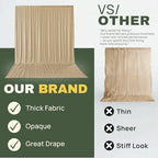 20x16 ft Champagne Backdrop Curtains for Weddings, Birthdays, Halloween in 20x16 ft, alternate view 5