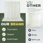 20x16 ft Ivory Backdrop Curtains for Wedding Parties, Birthdays, Halloween in 20x16 ft, alternate view 4