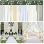 20x16 ft Ivory Backdrop Curtains for Wedding Parties, Birthdays, Halloween in 20x16 ft, alternate view 6