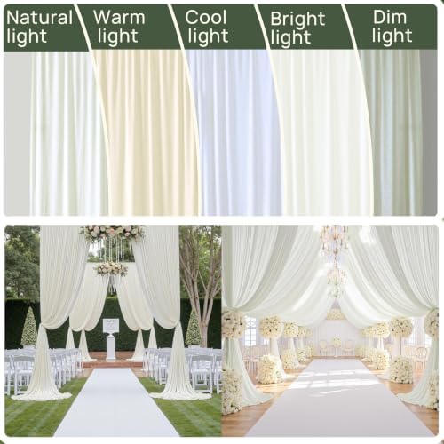 20x16 ft Ivory Backdrop Curtains for Wedding Parties, Birthdays, Halloween in 20x16 ft, alternate view 6