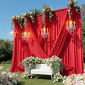 20x16 ft Red Backdrop Curtains for Wedding Parties, Birthdays, Halloween in 20x16 ft