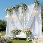 20x16 ft White Backdrop Curtains for Wedding Parties, Birthdays, Halloween in 20x16 ft, alternate view 2