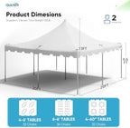 20x20 Commercial Heavy Duty Pole Party Tent, Easy Setup, No Sides, alternate view 2