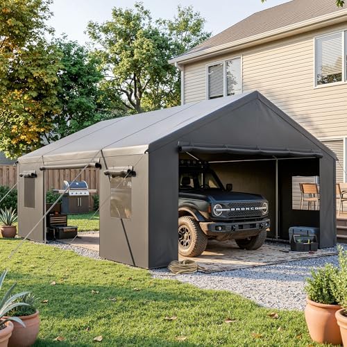 20x20 FT Heavy Duty Carport, Portable 2 Car Tent Garage in 20x20 FT