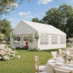 20x20 ft Heavy-Duty Party Tent with Removable Sidewalls, White in 20x20 ft in 20x20FT/Straight Edge