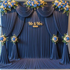20x20 FT Navy Blue Backdrop Curtain for Parties Wrinkle Free Photo Backdrop Curtains Polyester Wedding Back Drop