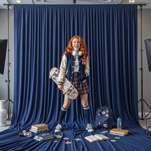 20x20 FT Navy Blue Backdrop Curtain for Parties Wrinkle Free Photo Backdrop Curtains Polyester Wedding Back Drop, alternate