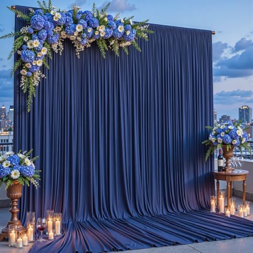 20x20 FT Navy Blue Backdrop Curtain for Parties Wrinkle Free Photo Backdrop Curtains Polyester Wedding Back Drop, alternate