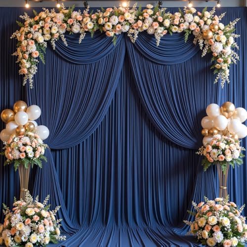 20x20 FT Navy Blue Backdrop Curtain for Parties Wrinkle Free Photo Backdrop Curtains Polyester Wedding Back Drop, alternate