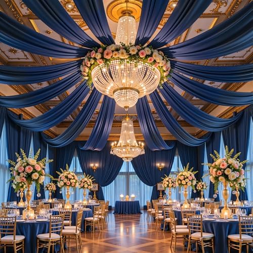 20x20 FT Navy Blue Backdrop Curtain for Parties Wrinkle Free Photo Backdrop Curtains Polyester Wedding Back Drop, alternate