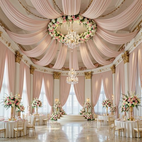 20x20 FT Nude Backdrop Curtain for Parties Wrinkle Free Photo Backdrop Curtains Polyester Wedding Back Drop, alternate view 3