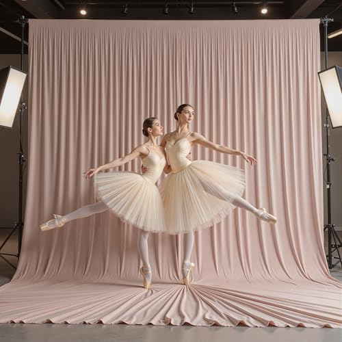 20x20 FT Nude Backdrop Curtain for Parties Wrinkle Free Photo Backdrop Curtains Polyester Wedding Back Drop, alternate view 5