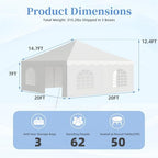 20x20 FT Outdoor Frame Party Tent with Sidewalls, Heavy Duty Weekend Canopy with Carry Bags, 350GSM PVC Large, alternate view
